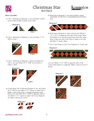 Red Black Christmas Star Quilt Pattern, Page 3