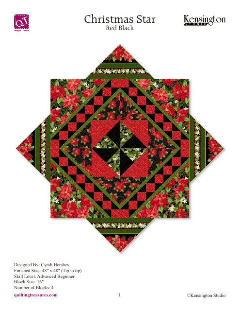 Red Black Christmas Star Quilt Pattern