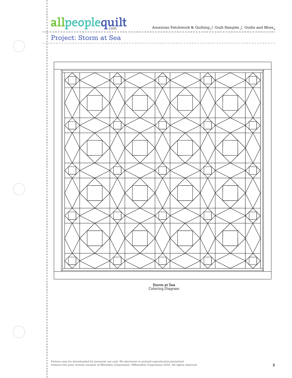 Storm at Sea Quilt Pattern Templates, Page 3