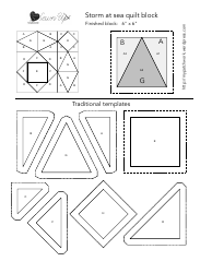 Document preview: Storm at Sea Quilt Block Pattern Templates