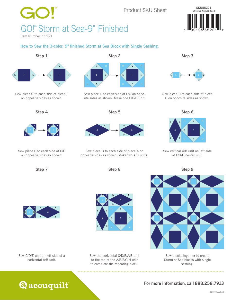 Storm at Sea 9 Quilt Pattern, Page 2