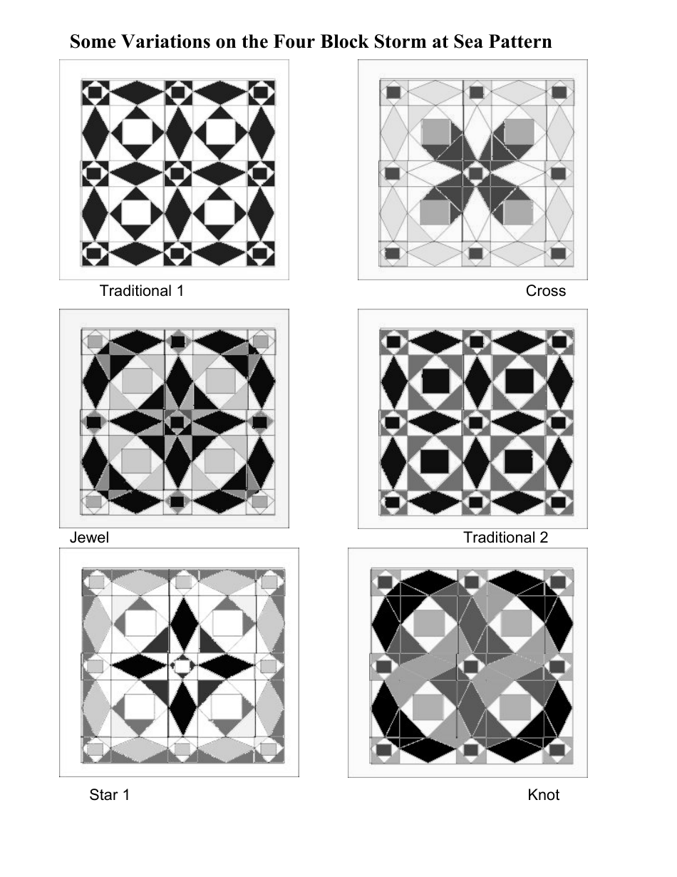 Four Block Storm at Sea Quilt Pattern, Page 2