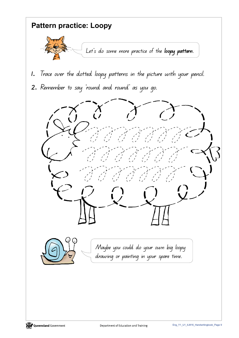 Year 1 Handwriting Book - Queensland, Australia, Page 11