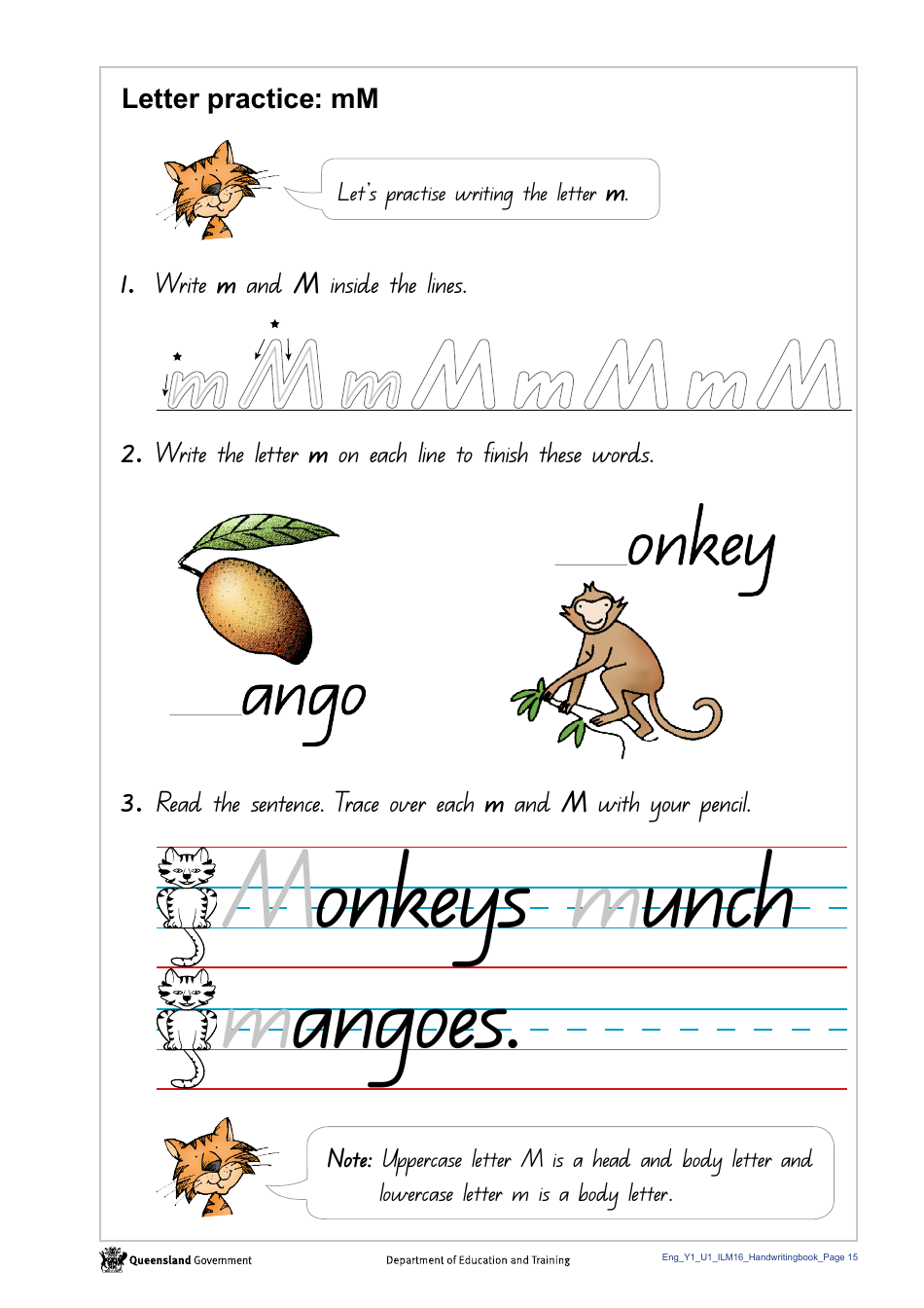 Year 1 Handwriting Book - Queensland, Australia, Page 17