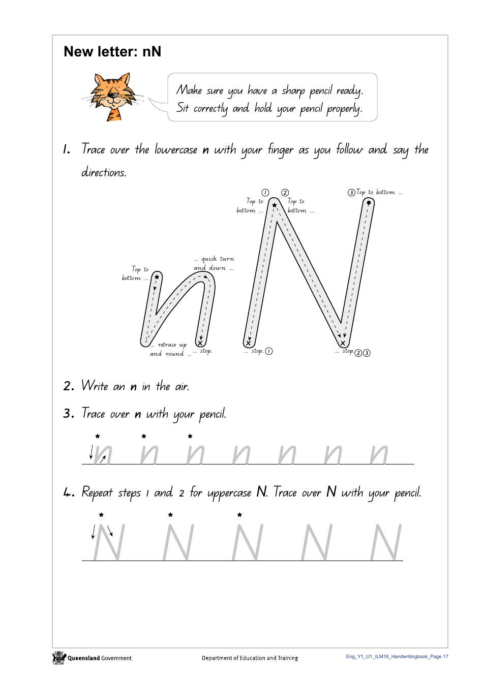 Year 1 Handwriting Book - Queensland, Australia, Page 19
