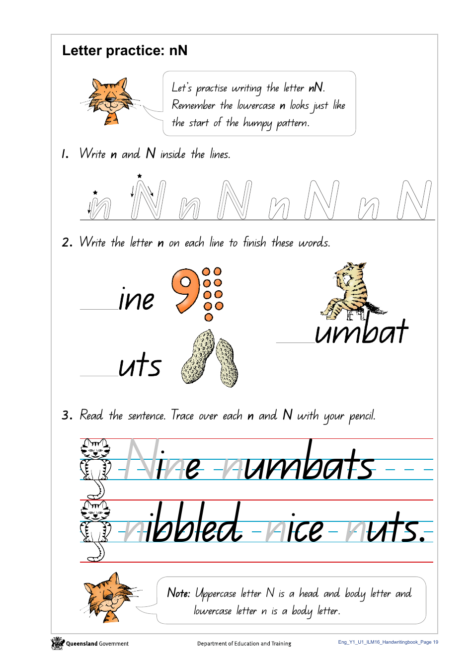 Year 1 Handwriting Book - Queensland, Australia, Page 21