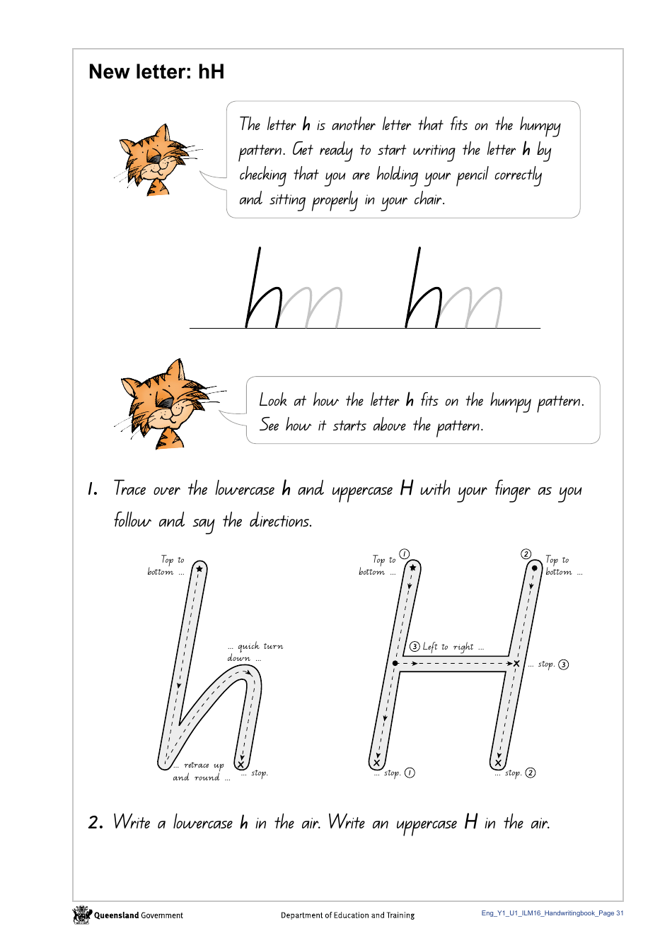 Year 1 Handwriting Book - Queensland, Australia, Page 33