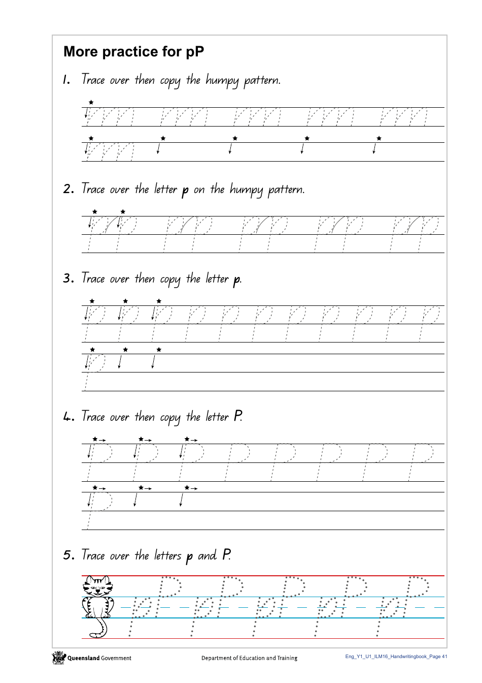 Year 1 Handwriting Book - Queensland, Australia, Page 43