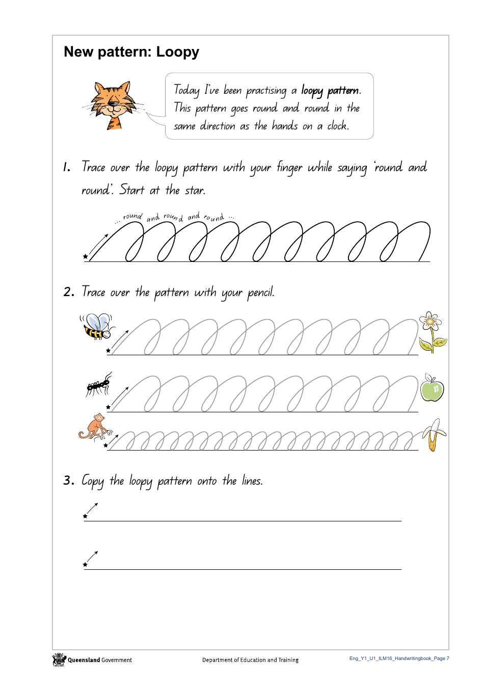Year 1 Handwriting Book - Queensland, Australia, Page 9