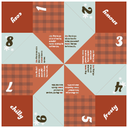 Document preview: Winter Holiday Fortune Teller Template