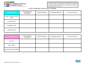 Early Childhood Lesson Plan Template - Texas, Page 4