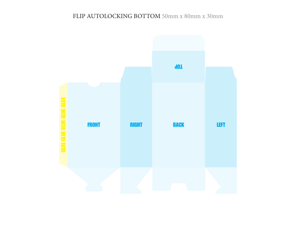 Flip Autolocking Bottom Box Template Download Printable PDF