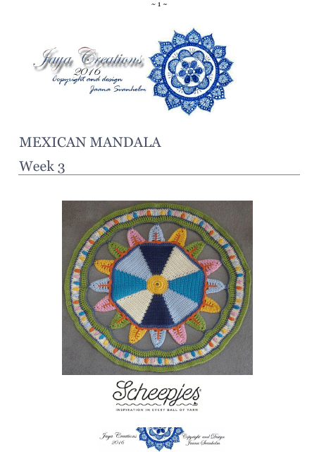 Mexican Mandala Circle Crochet Pattern Image Preview