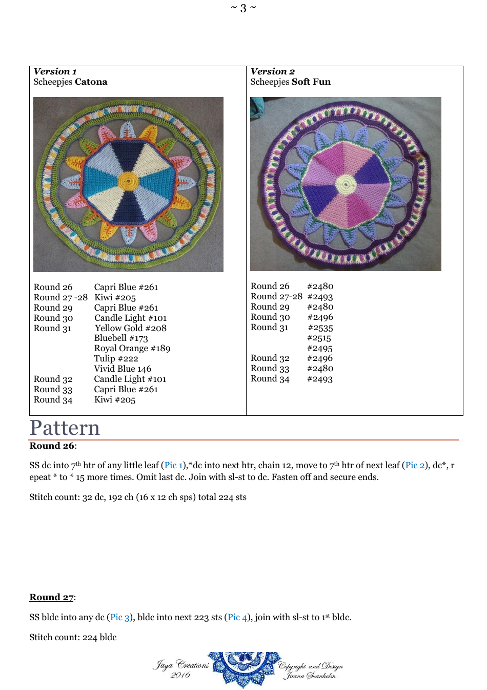 Mexican Mandala Circle Crochet Pattern, Page 3
