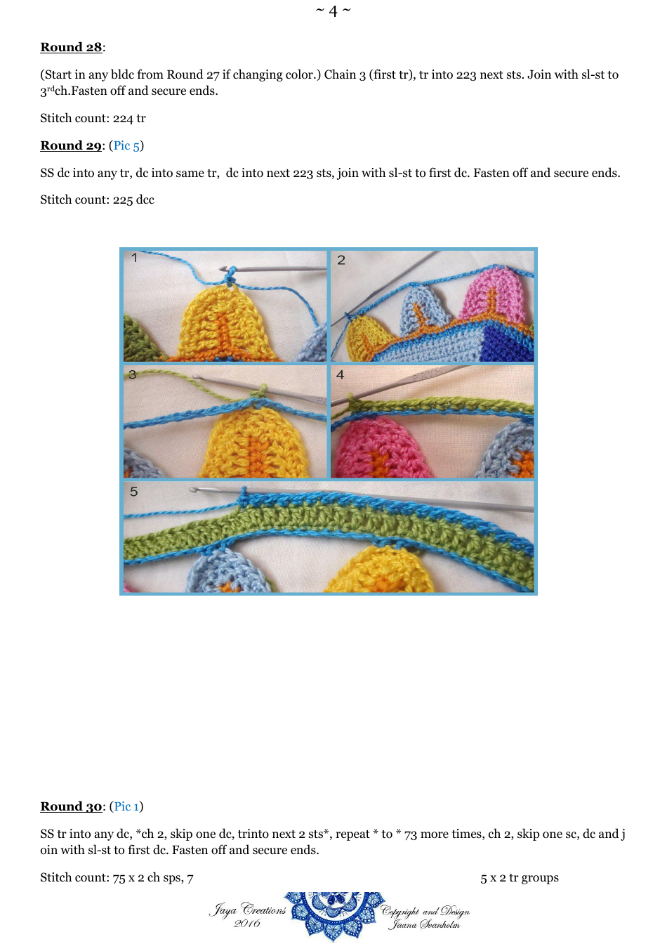 Mexican Mandala Circle Crochet Pattern, Page 4