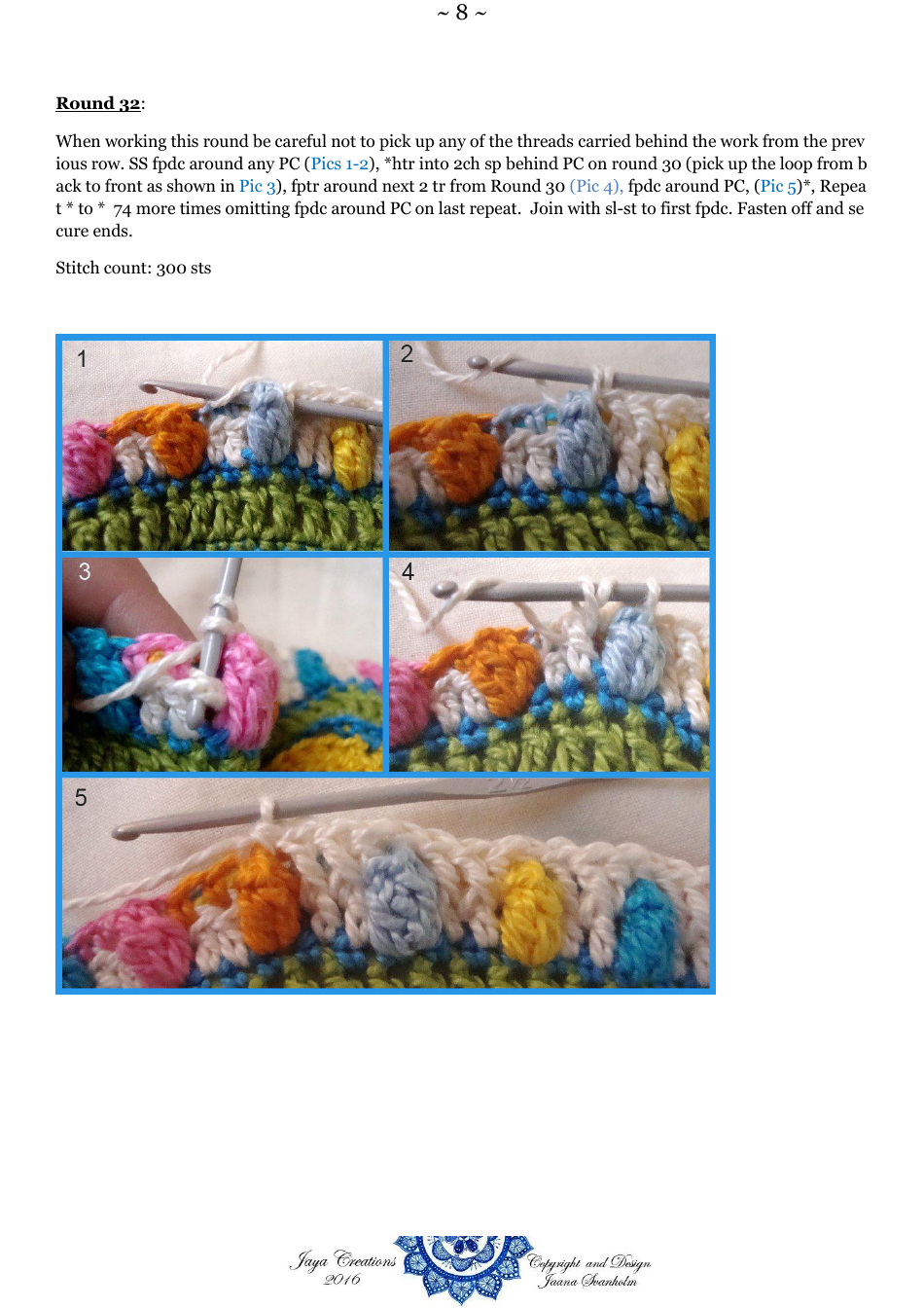 Mexican Mandala Circle Crochet Pattern, Page 8