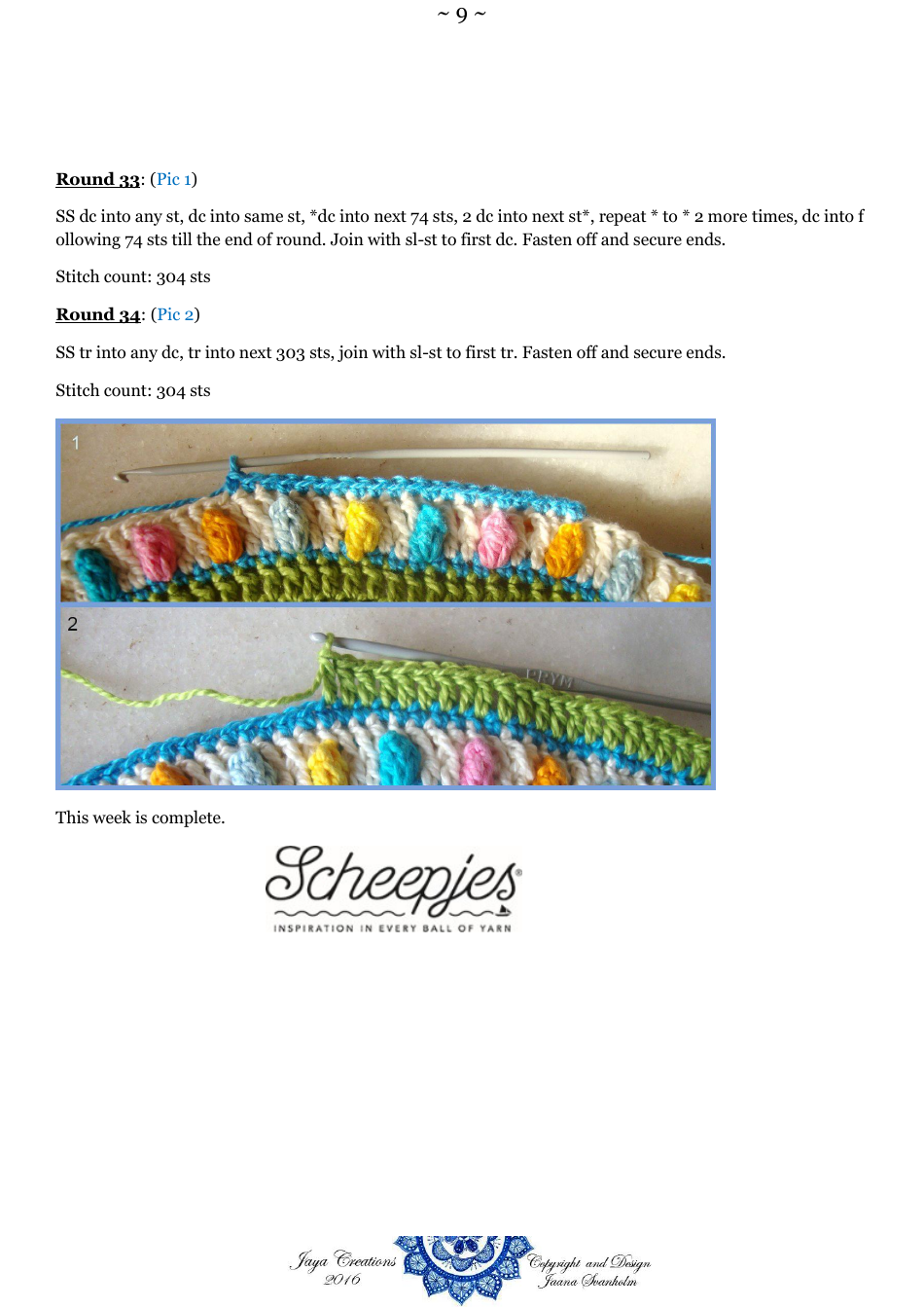 Mexican Mandala Circle Crochet Pattern, Page 9