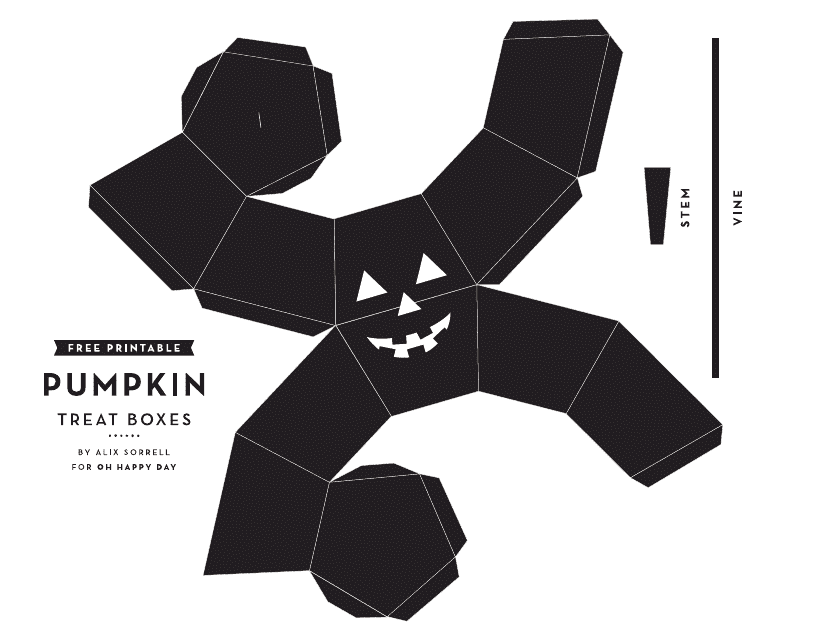 Spooky Pumpkin Treat Box Template Download Pdf