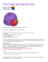Document preview: Twist and Sprout Hat Knitting Pattern