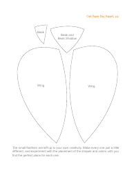 Owl Paper Bag Puppet Template, Page 4