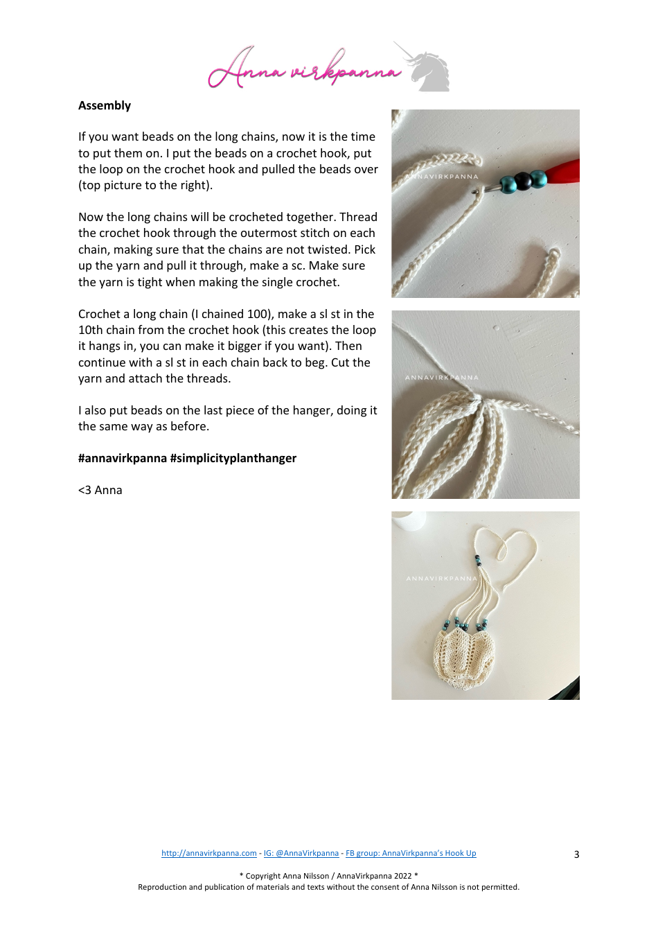 Simplicity Planthanger Crochet Pattern - Anna Nilsson, Page 3