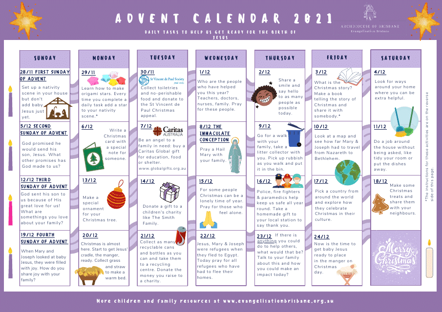 Advent Calendar – Violet Template Preview