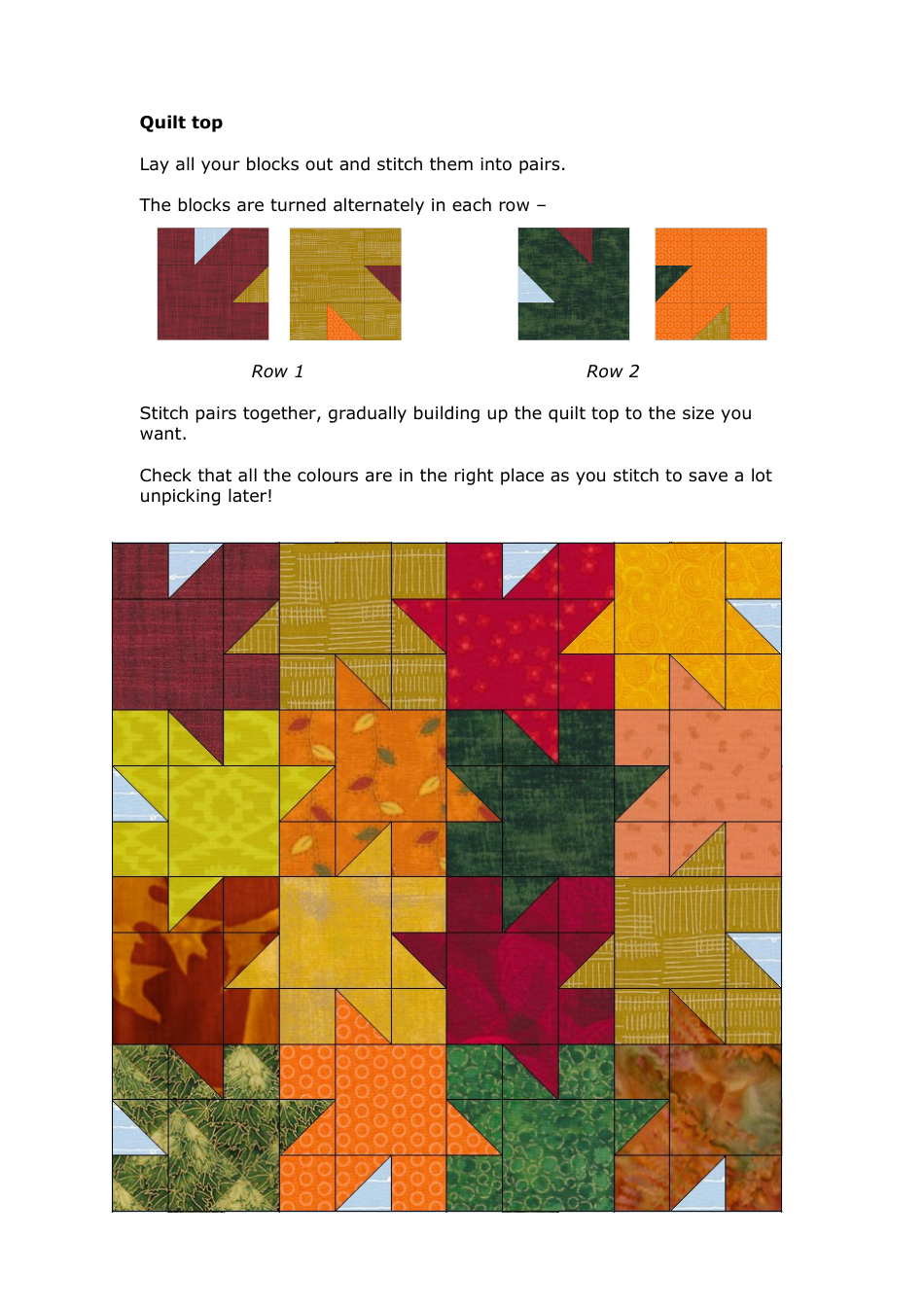 Tessellating Leaves Quilt Block Pattern  Diagram - Meadowside Designs, Page 5