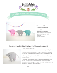 Document preview: Little Felt Elephant Sewing Pattern Template - Delilahiris
