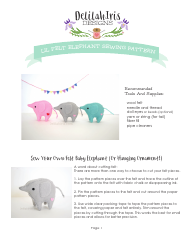 Little Felt Elephant Sewing Pattern Template - Delilahiris