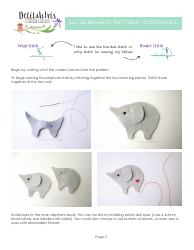 Little Felt Elephant Sewing Pattern Template - Delilahiris, Page 2