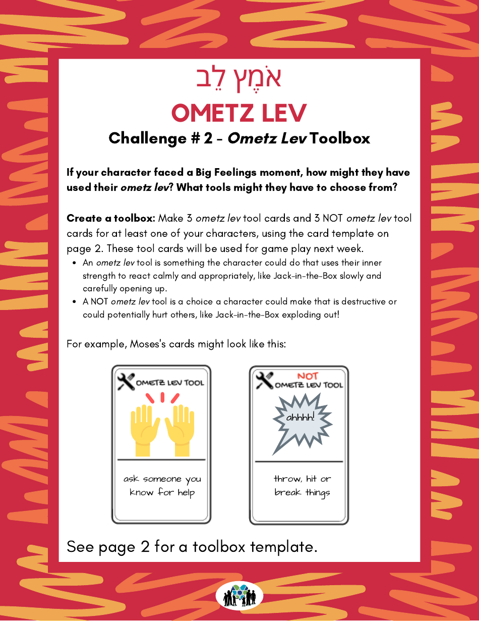 Character Tool Box Template displaying Ometz Lev document