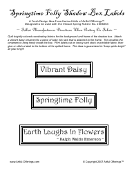 Document preview: Springtime Folly Shadow Box Label Templates - Artful Offerings