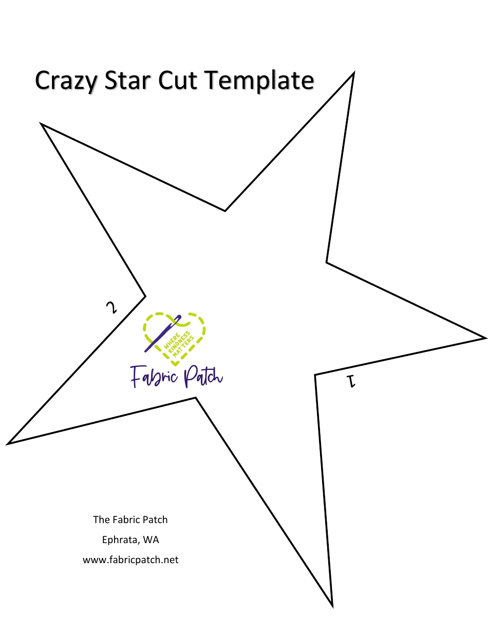 Crazy Star Cut Template, Page 1