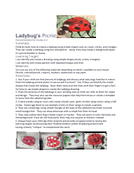 Document preview: Ladybug Coloring Sheet