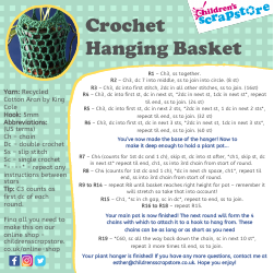 Document preview: Hanging Basket Crochet Pattern