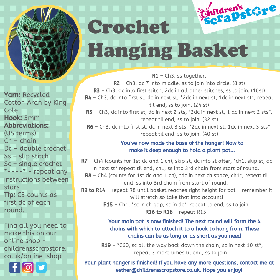 Hanging Basket Crochet Pattern