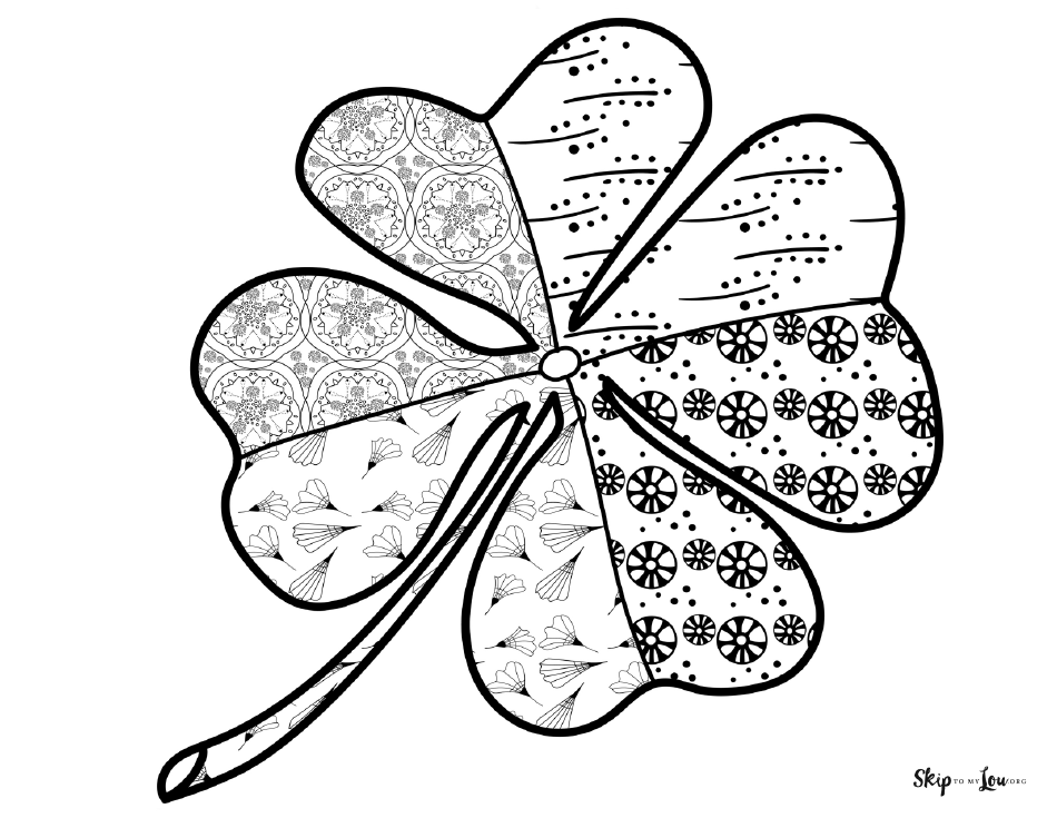 Clover Coloring Page, Page 1