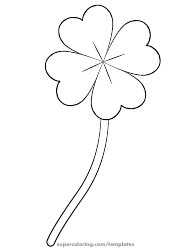Document preview: Four Leaf Clover Outline Template