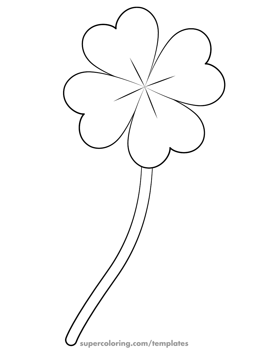 Four Leaf Clover Outline Template, Page 1