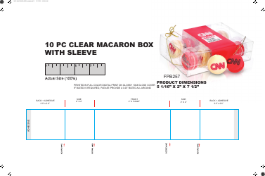 Document preview: 10 Pc Clear Macaron Box With Sleeve Template