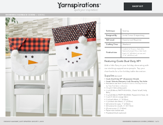 Snowman Chairback Cover Sewing Pattern Template