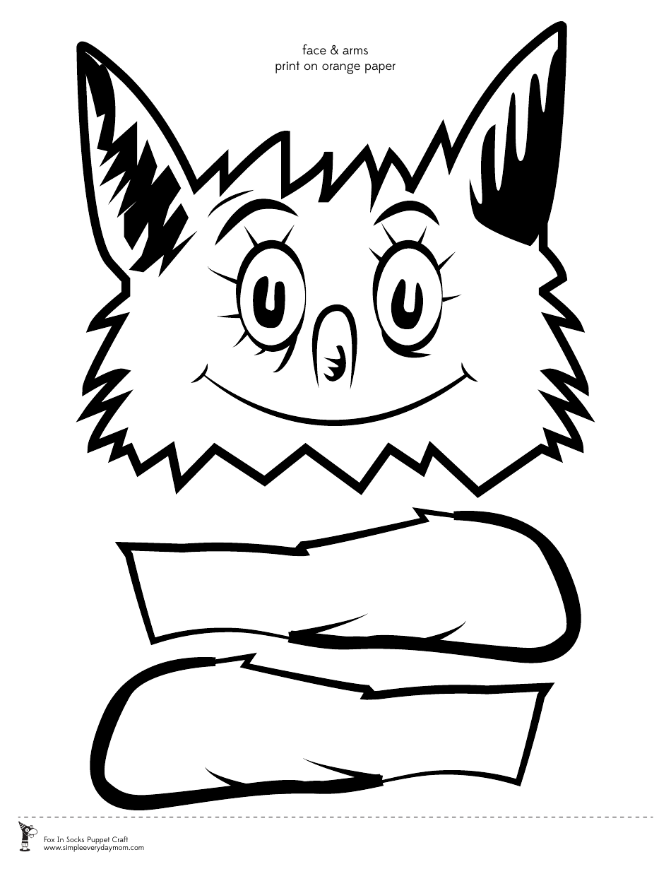 Fox in Socks Puppet Craft Templates, Page 3