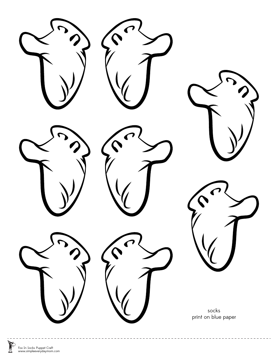 Fox in Socks Puppet Craft Templates, Page 4