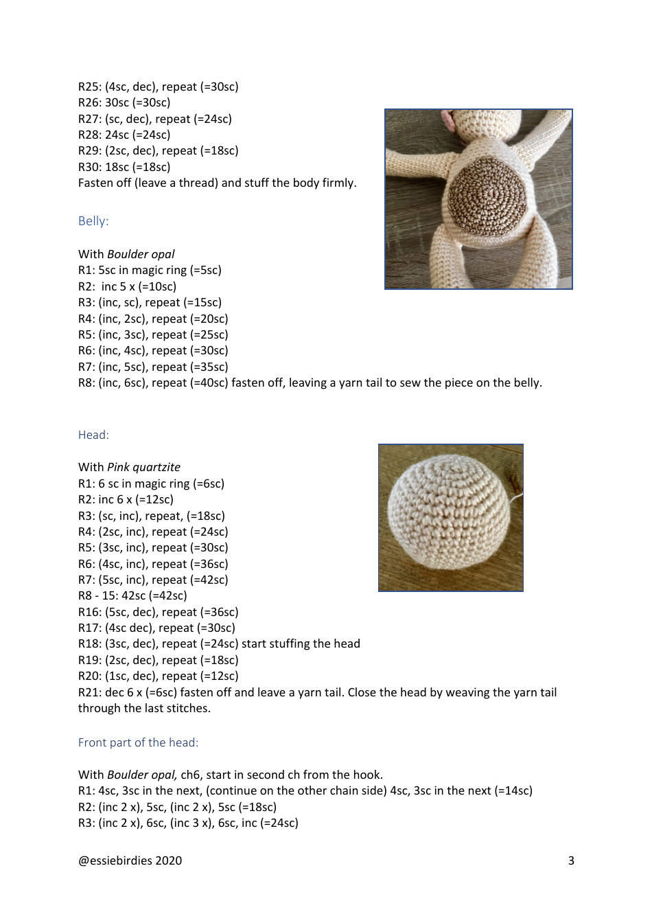 Sloth Crochet Pattern, Page 3