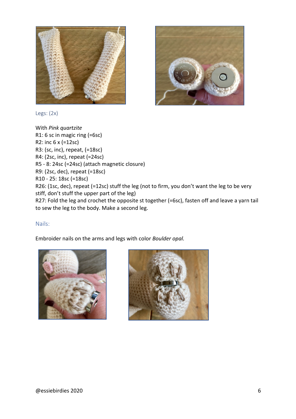 Sloth Crochet Pattern, Page 6