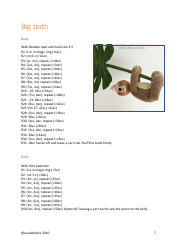 Sloth Crochet Pattern, Page 7