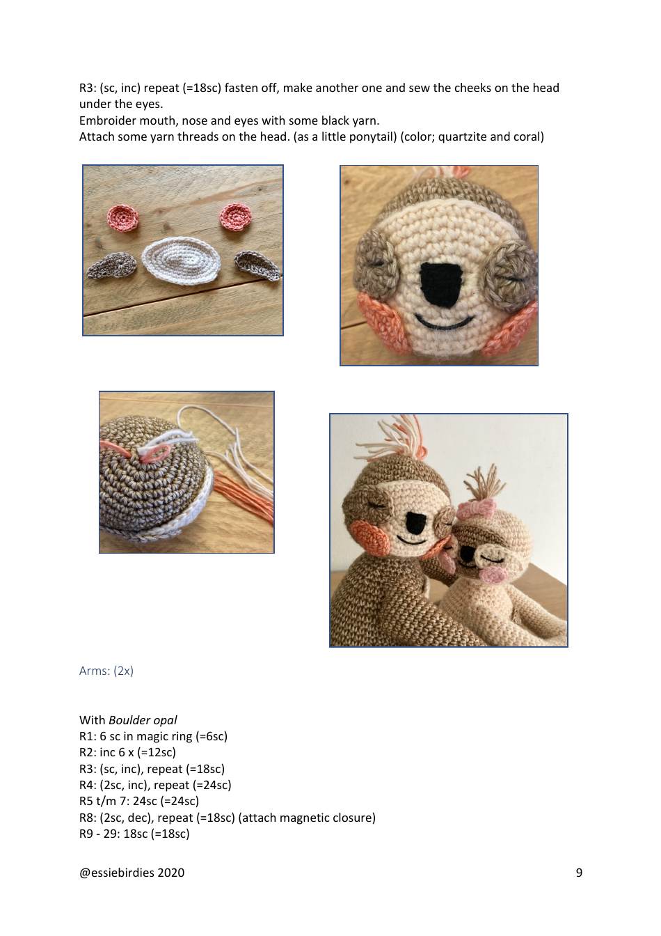 Sloth Crochet Pattern, Page 9