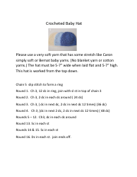 Document preview: Baby Hat Crochet Pattern