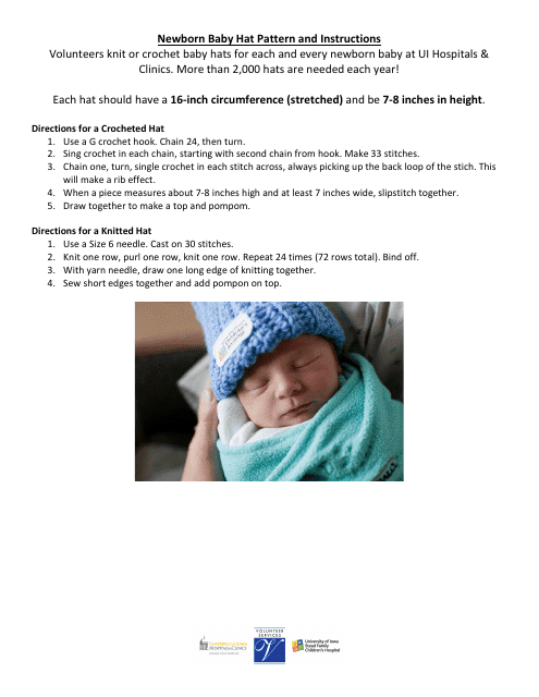 Newborn Baby Hat Crochet Pattern Image Preview