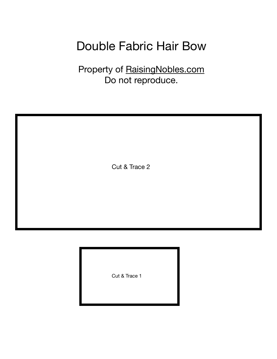 Double Fabric Hair Bow Template, Page 1